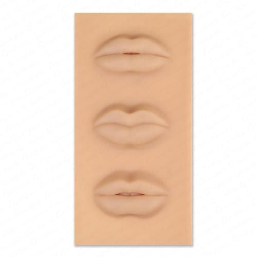 Tatuaje Lip Blush 5D Práctica Piel Labios de silicona con 3 diseños Forma de labio Bloque de labios sólido para maquillaje permanente Microblading Entrenamiento de práctica de labios