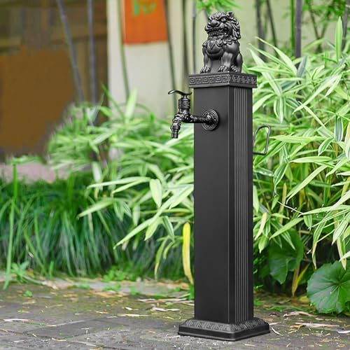 Außenwasserhahn Frostsicher, Wassersäule Garten mit Wasserhahn, Garten Wasserhahn Säule für Garten, Terrasse, Deck, Villa-Dekor(L)
