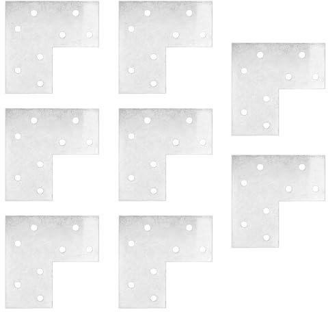 8 Pz Staffe Angolari Piatta, Squadrette Angolari Piastre Staffa Piatta Forata per Legno, L Staffa Angolare Piatte, Supporto Piastre di Giunzione per Riparazione Fissaggio Mobili, 76x76x38 mm