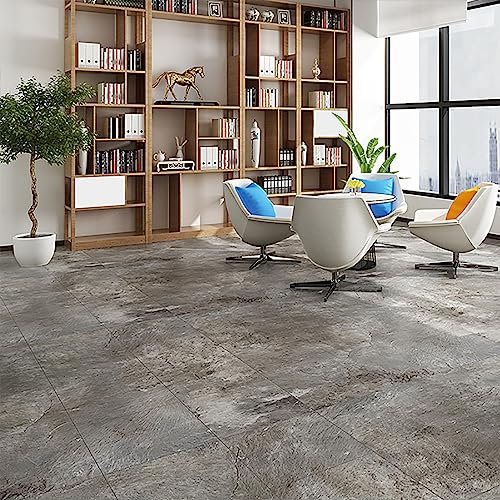 Teppichfliese selbstklebend 12 Stück Teppichfliesen für Wohn- und Gewerbezwecke, Selbstklebende Rückseite, Oberfläche mit Steinmuster, einfache Installation, 12 Zoll und 24 Zoll