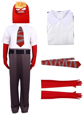 lxxZuvR Costume da rabbia, per Halloween, maschera completa, tuta, cravatta, guanti, cosplay