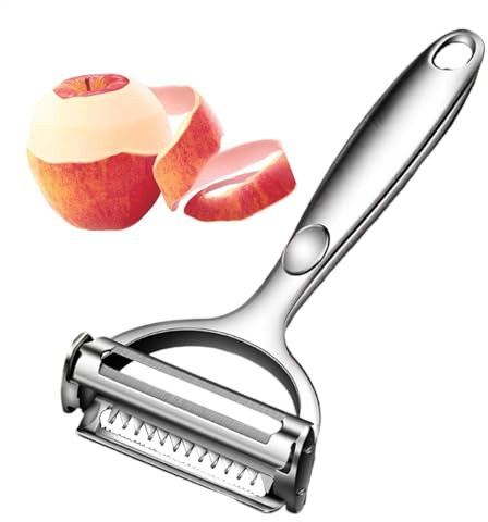 Pelapatate multifunzione | Pelapatate carote in acciaio inox | Versatile pelapatate per la cucina con manico antiscivolo, pelapatate in acciaio inox robusto