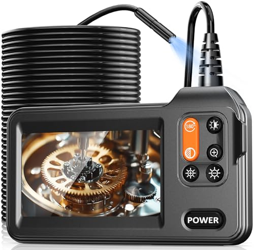 Endoskopkamera mit Licht 15M, Hopefox 1080P HD Industrie Endoskop Kamera mit 8 LEDs, 4,3 Zoll IPS Bildschirm Inspektionskamera, 8mm IP67 Wasserdicht Kanalkamera Rohrkamera