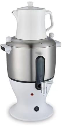 Teiera elettrica, bollitore e infusore a doppia pentola, in acciaio inox, 6 l, samovar con funzione di mantenimento in caldo, per tè russo e turco, 1500 W