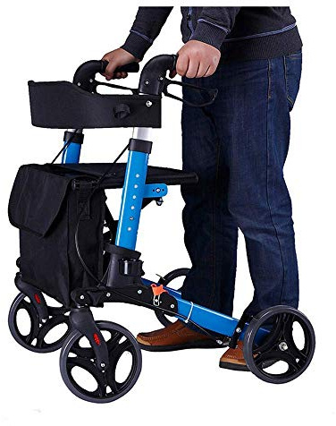 OWOHYG Walker, Rollator, Walker Leggero in Alluminio con Freno ad Anello, Pieghevole, Trasporto per Adulti, Altezza Regolabile, Gambe e Braccia. È così Gentile da Parte Tua.