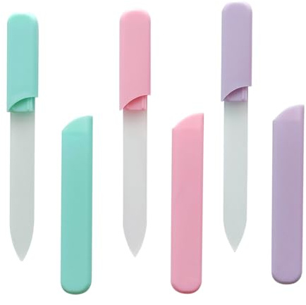 OUDQFCJ 3 Pezzi Lima per Unghie in Vetro Professionale con Custodia Doppia Superficie Cristallina Strumento per Manicure per Donne