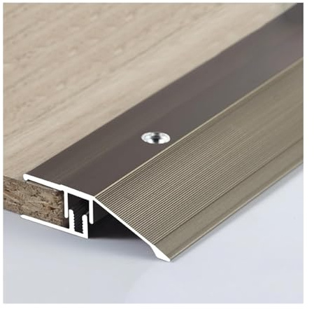 Boden Übergangsprofil, Aluminium Übergangsleiste für Schwellenrampen, Fliesen, Laminatdielen, Höhenausgleich 8–15mm(Gray,4.3x90cm)