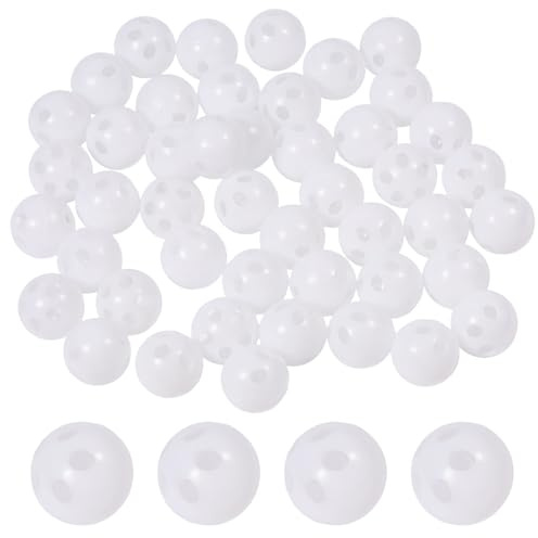 FREEBLOSS 60pcs Rattle Balls Inserts White Noise Maker Inserts for Animal Puppet Toy Rattle Box Repair, 0.95