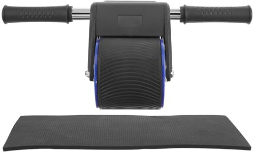 Amosfun Rouleau Abdominal à Deux Roues avec Rebond Automatique, Équipement de Fitness Abdominal Compact Bleu, Accessoire D’exercice pour Musculation et Renforcement Musculaire à Domicile,