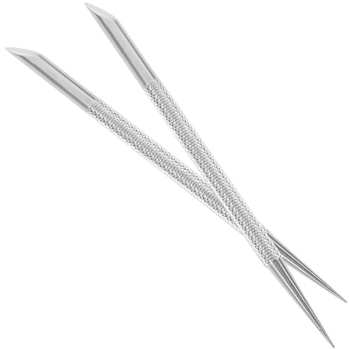 Baluue Empujador de Cutículas de Acero Inoxidable Doble Punta, Herramienta para Manicura y Pedicura, Juego de 2 Piezas para Eliminar Piel Muerta y Limpieza Precisa de Uñas