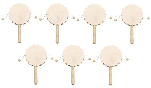 FewNvWa 7 Teiliges DIY Rasseltrommel Mini Schüttelspielzeug für Kinder, Jungen Und Mädchen, Bastelset