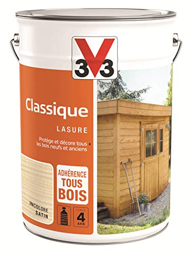 V33 Lasure Classique 4 ans, Incolore 5L