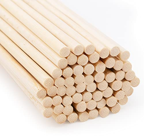 Joeji's Kitchen Bamboo Wooden Dowel Rods 30cm x 6mm - Sturdy Craft Sticks for DIY Projects - 60 Piece Pack Cake Dowels - Versatile and Durable Long Sticks - Ideal for Artists and Hobby Enthusiasts