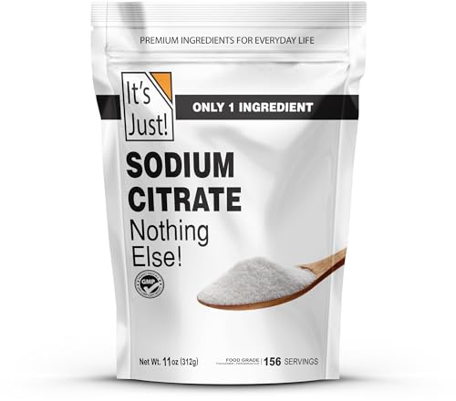 It's Just - Sodium Citrate, Food Grade Thickener, Non-GMO, Cheese Sauce Emulsifier, Spherification, Preserve Foods, 11oz