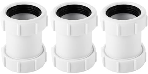 Lot de 3 connecteurs droits en PVC pour tuyau de baignoire 40 mm