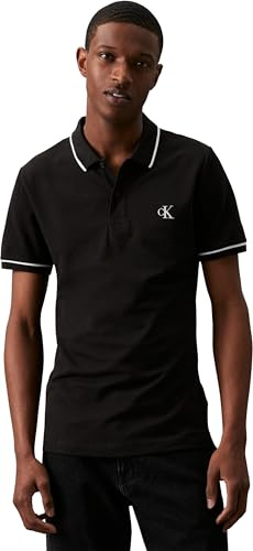 Calvin Klein Tipping Slim Polo J30J315603, Polo a Maniche Corte, Uomo, Nero (Ck Black), M