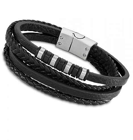 Lotus Style Herrenarmband Edelstahl 316L Armband Bequem | Wasserdicht, Herrenarmbänder, Schwarz 220.00 mm LS2101-2/1, Geburtstagsgeschenk, Vatertag