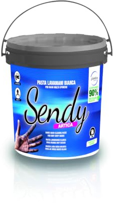 NETTUNO - Sendy Artica 4000 ml, pasta lavamani concentrata, rimuove olio, idrocarburi, grasso, lubrificanti, polveri metalliche, nero di carbone. Con microgranuli.
