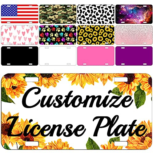 Matrículas personalizadas para la parte delantera del coche de 6 x 12 pulgadas, placa de aluminio personalizada de metal con nombre y texto