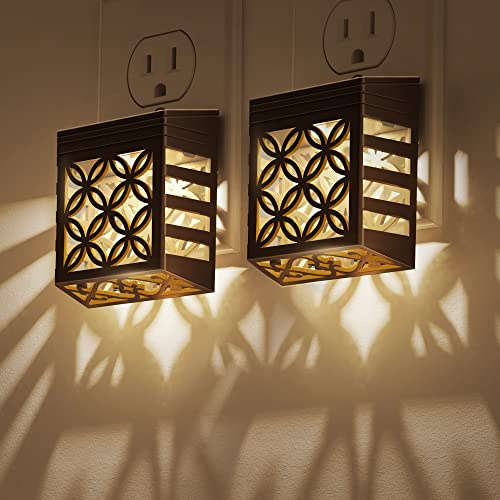 DORESshop Plug in Night Light [2 Pack], Night Lights Plug Into Wall, Dusk to Dawn Sensor Night Lights, Adjustable Brightness, Decorative Nightlight for Bathroom, Hallway, Stairway, Soft White