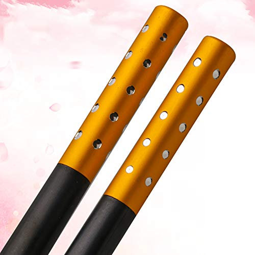 10 Paia Bacchette Di Legno Cinesi Bacchette Con Motivo Punteggiato In Metallo Decorazione Tradizionale ed Elegante Per I Regali Del Ristorante Dell'hotel Domestico (Disponibile in Più Colori)-A (E)