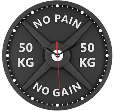 LOVIVER Orologio da Parete 3D Ornamento da Uomo 30 Cm Orologio da Palestra Semplice Orologio Decorativo in Materiale Acrilico per Soggiorno, Camera da Letto, Studio, Ufficio, Sala Riunioni