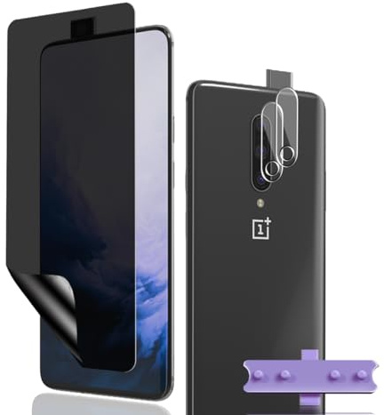 Phlleyaa Protector de Pantalla para OnePlus 7 Pro,Anti Espía TPU Película Protectora 1 Pack y Protector de Lente de Cámara 1 Pack,Fácil de Instalar Pantalla para OnePlus 7 Pro Vidrio Templado