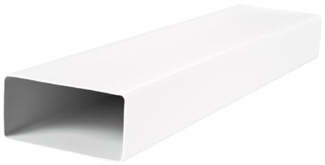 VENTS Flachkanal 90x220mm PVC Lüftungskanal 1.0 m Lang Flache Heizen Kühlen Klima 90x220mm/100 cm Anschluss Flache Rohr Verbinder Luftkanäle Verbindung(FLACHE LUFTKANAL Abluft-Rohr, 90x220mm/1000mm)