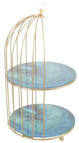Ciieeo Tiered Birdcage Makeup Organizer Stylish Cosmetic Holder for Skincare Lipstick Perfume Elegant Desktop Display Stand for Dresser Bathroom and Parties