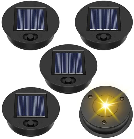 Ersatz-Solarlicht-Ersatzteil, Ersatz-Solarleuchten für Laternen (obere Größe 7 cm, untere Größe 6 cm), LED-Solarmodul-Laternenlicht, Ersatz-Set für den Außenbereich, 5 Stück