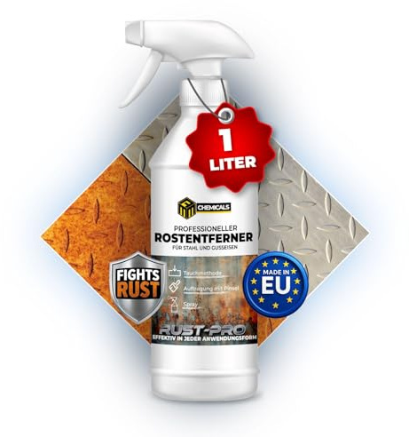 MRM CHEMICALS - Rostumwandler & Rostentferner Spray 1 x 1L – Für Metall, Stahl & Gusseisen – Rostschutz & Korrosionsschutz mit Phosphorsäure – Auto, Boot, Schiff, Fahrradkette, Werkzeug
