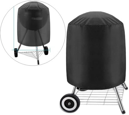 Lobwerk Abdeckhaube Grillabdeckung Grill Schutzhülle Cover Kugelgrill Smoker wasserdicht (70x70x70 cm, Schwarz)