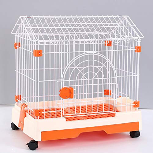 WYRMB Hundekäfig, Orange, Hundekäfig, Hundekäfig, Hundehütte, Metalldraht, Einzeltür, faltbar, für Haustiere, Haustierkäfig, Hundekäfig (M)