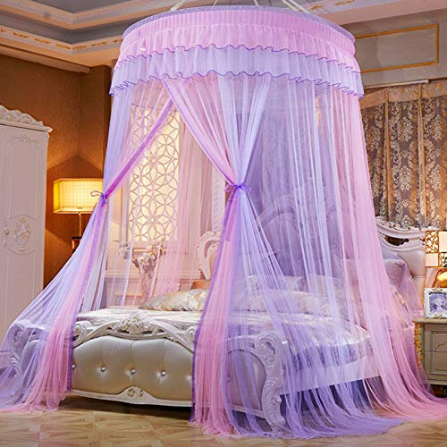 Betthimmel-Netz, Prinzessin, Elegante Spitze, rund, durchsichtiges Netz, Bettvorhänge, Prinzessinnen-Dome-Bettwäsche, Betthimmel, Schlafzimmer-Dekoration