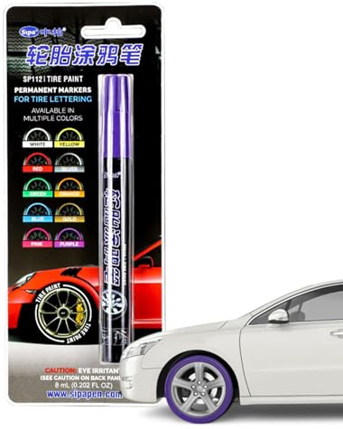 Fukamou Reifen Lackstift, Wasserfester Reifen Marker, Wasserfester Autoreifen-Lackmarker,Ausbesserungsstift Mit Glatter Tinte Für Reifen, Glasdosen, Steine, Segeltuchschuhe Und Innenhöfe