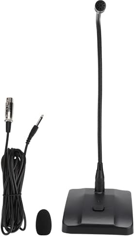 MUNEFE Microphone à Col De Cygne, Microphone D'ordinateur, Microphone Capacitif Filaire De Bureau pour Enregistrement en Streaming, Dictée, Podcasting