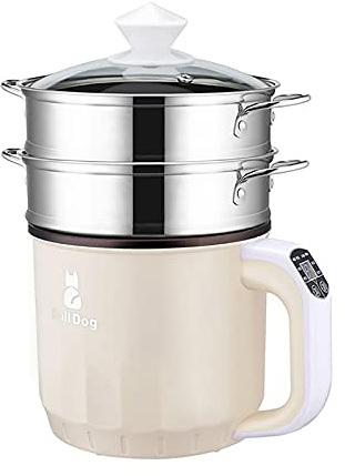 Olla arrocera (1,9 l) Olla arrocera/sopera multifunción todo en uno for el hogar, cocina al vapor alimentos saludables y verduras, 220-240 V, EE. UU./UE(C+2 Steamer)