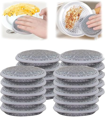 Paños de alambre de hierro versátiles, paños de limpieza multiusos de alambre metálico, paños de limpieza húmedos y secos, reutilizables para la cocina, estufa (10 unidades)