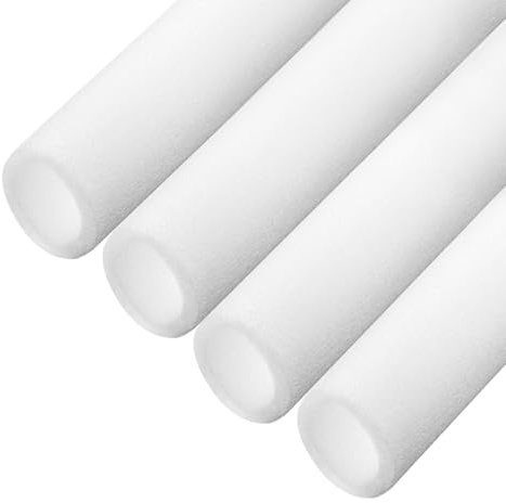 sourcing map Rohrisolierung, Schaumstoffrohr, geteiltes Rohr, 20 mm Innendurchmesser, 30 mm Außendurchmesser, Gefrierschutz für Kupferrohre, Weiß, 4 Stück