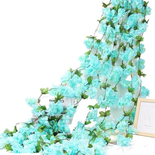 Künstliche Blumenrebe 180 cm Künstliche Blumen Kirschblüte Sakura Girlande Hochzeit Bogen Garten Hintergrund Home Party Dekoration Seide Gefälschte Pflanzen Rebe für Arch Arrangement Dekoration(2.3m-B