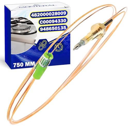 Termocoppia Piano Cottura 750 mm con Codice Originale 948650135 per Smeg 482000028009 per Whirlpool C00094330 per Ariston per Indesit - Garanzia di 10 Anni - MONTERAL