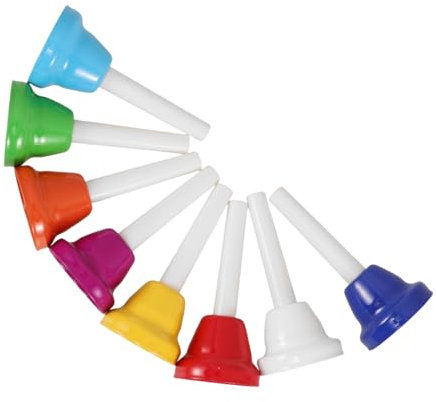 BESTonZON 8stücke Teiliges Set Diatonischer Metall-handglocken Bunt Schlag-musikspielzeug Musikinstrumente Für Kleinkinder Unterrichts-übungsglocken Bettglocken