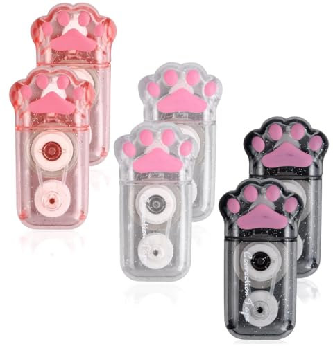 GXGM Correttore a Nastro, 6m × 5mm, Zampe di Gatto, Bianchetto, Mini Artigli di Gatto, 6 pezzi