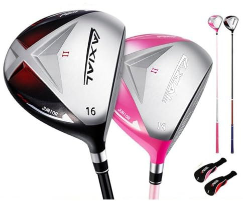 # 1 / Palo de Golf de Madera híbrido con Varilla de Grafito para niños y niñas, Club de Golf Junior diestro Madera con Cubierta de Cabeza de Golf (Híbrido (Rojo),9-12 años)