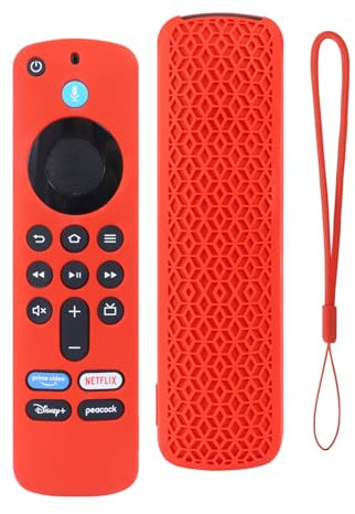 SEIAIYG Funda Compatible con Amazon Fire TV Stick 4K (2nd Gen)/Fire TV Stick HD, Carcasa Protectora de Silicona Ligera y Lavable, Antideslizante, Antichoque - Rojo