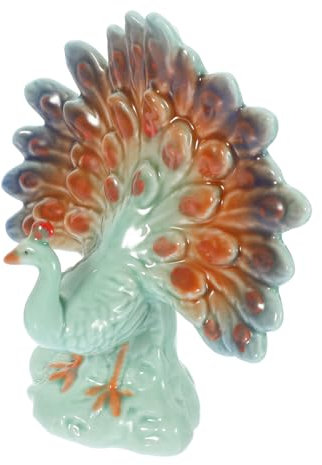 TOGEVAL Keramische Pfauenstatue Tierfigur Für Haushaltdekoration Miniatur-tierornament Mit Filigranem Design Tischdekoration Aus Hochwertiger Keramik Ästhetisch Ansprechendes Schlafzimmer-