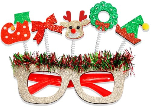 Gissroys Natale scintilla feste occhiali cornici divertenti occhiali modello bello per il trucco del partito