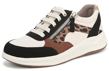 LifeStride Women's Team Player Sneaker, Beige/Leopard Multi, 3.5 UK