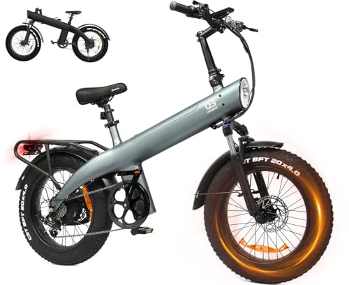 HX Q3 Electric Bike for Adult, 20 Fat tire Electric Bicycle 115Nm,48V/20Ah Fast Charge Removable Battery,Front Shock Absorber,7 Speed Gears&55KM Range,3 Modes All-Terrain Ebike