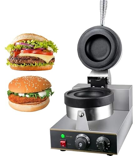 Macchina per hamburger, macchina per waffle per gelato, macchina per hamburger 1300 W, macchina per waffle per hamburger elettrica commerciale, pressa per hamburger elettrica antiaderente pe